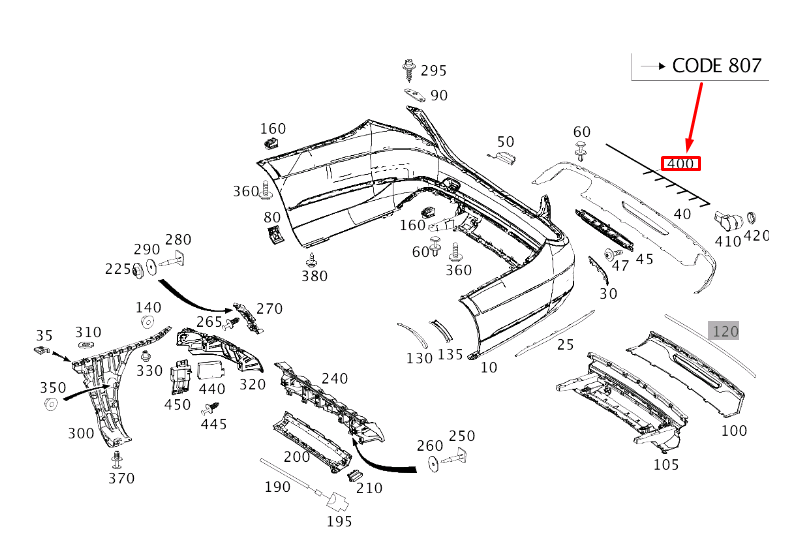 new mb s w222 rear bumper electrical wiring harness a2225404331 original