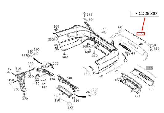 new mb s w222 rear bumper electrical wiring harness a2225404331 original