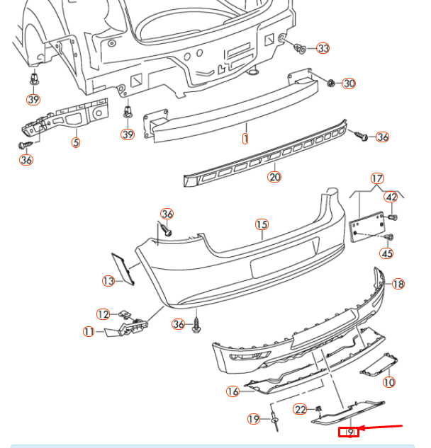 NEW VW POLO MK5 6R REAR BUMPER TRAILER COUPLING COVER 6R6807397AGRU ORIGINAL