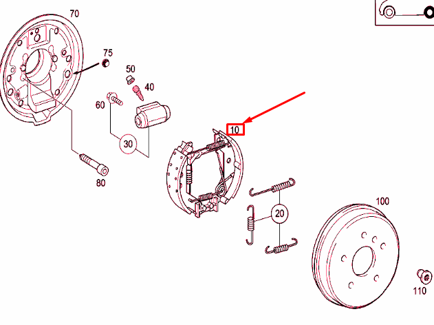 new mercedes-benz a w168 rear brake shoe parts kit a1684200320 original