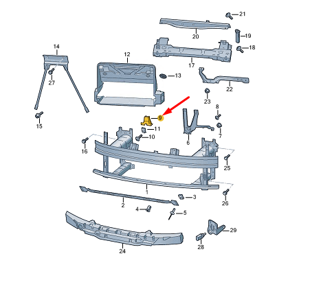 new skoda enyaq iv front panel support 5la807711a original