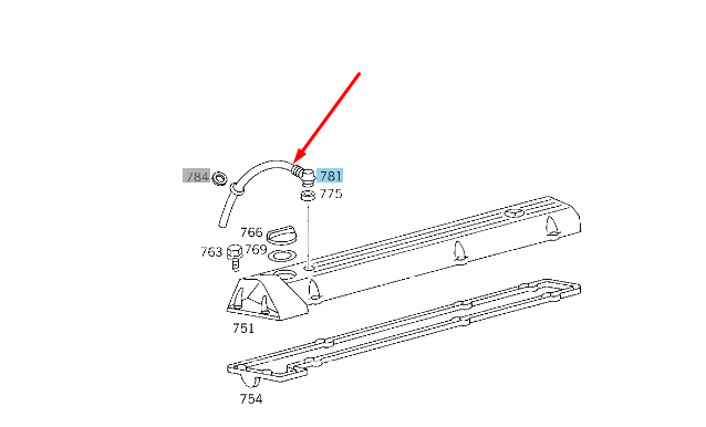 NEW MERCEDES-BENZ E W124 ENGINE BREATHER HOSE A6030100370 ORIGINAL