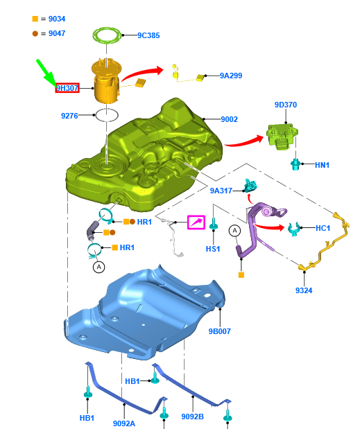 new ford mondeo mk5 fuel tank sender and pump assy 5266086 dg93-9h307-pe