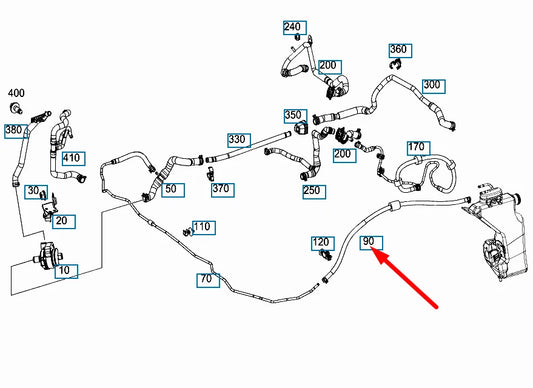 NEW MERCEDES-BENZ E-CLASS W213 EXPANSION TANK HOSE A2058303805 ORIGINAL