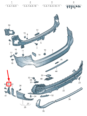 new audi q3 f3 rear left bumper adapter 83f807529 original