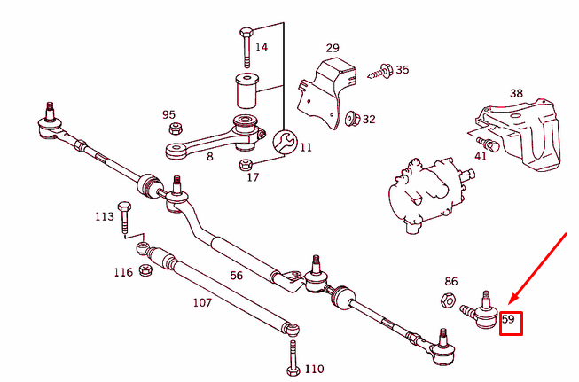 NEW MERCEDES-BENZ C W202 STEERING LINKAGE BALL JOINT A0013307735 ORIGINAL