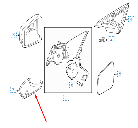 NEW MERCEDES-BENZ C-CLASS W205 RIGHT WING MIRROR LOWER COVER A2048100215