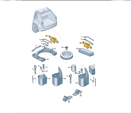 new volkswagen tiguan ad lift jack 5qf011031c original
