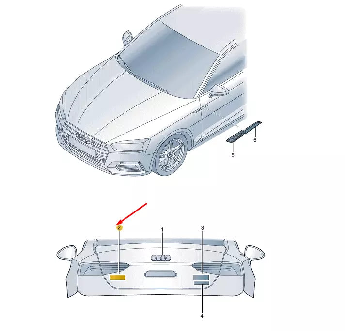 NEW AUDI RS5 8W6 REAR EMBLEM BADGE 8W6853740T94 ORIGINAL