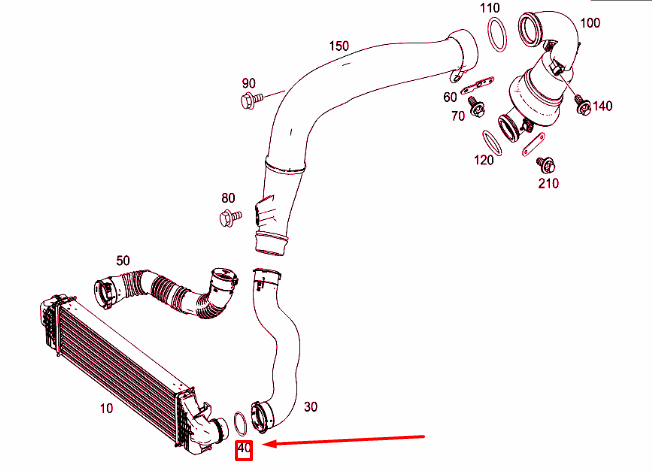 NEW MB CLA C117 CHARGE AIR HOSE PROFILE SEALING RING A0219976545 ORIGINAL