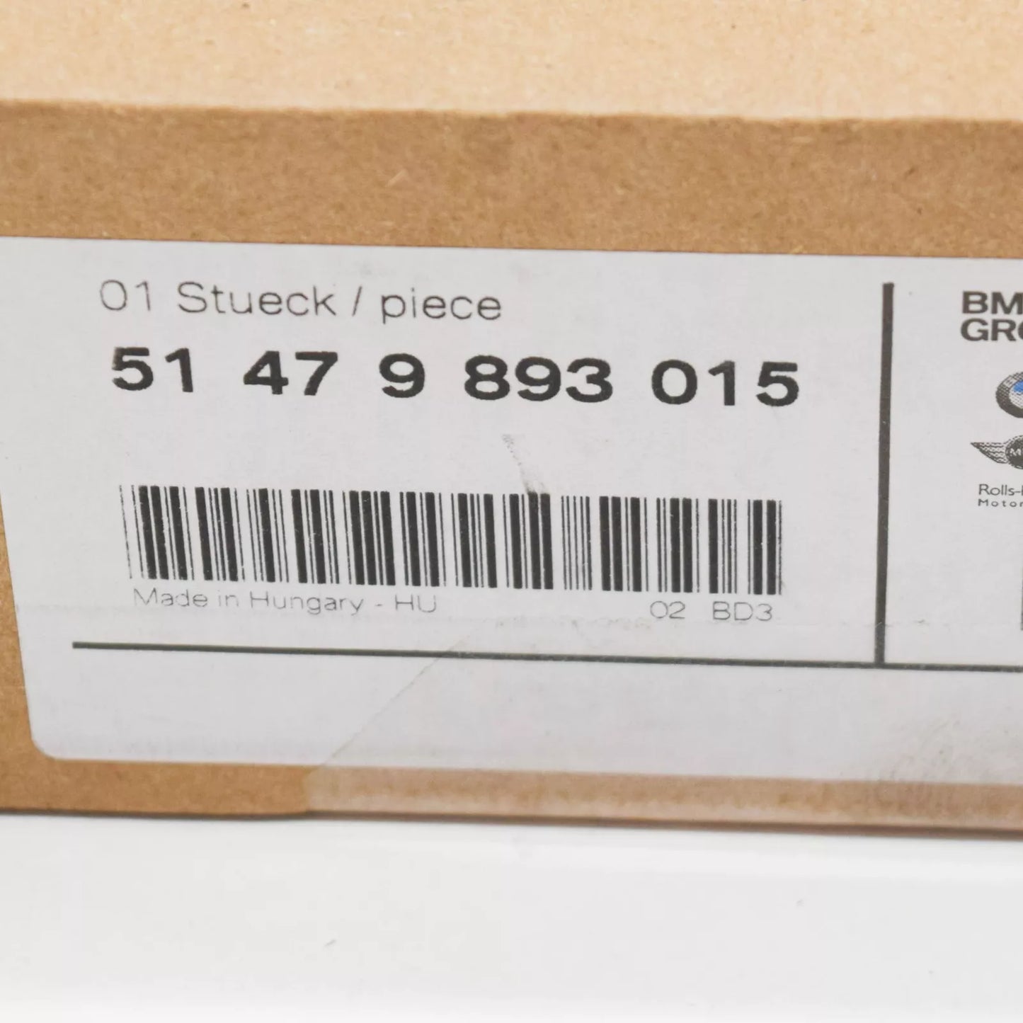 NEW BMW X7 G07 LEFT LUGG.COMP.LID MNTNG.ROLLER COVER 9893015 51479893015