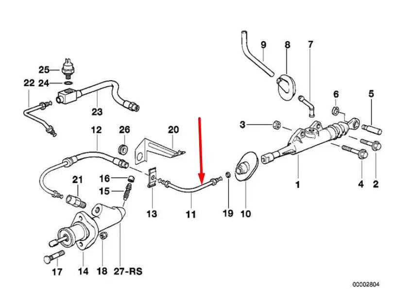 NEW BMW 3 E36 CLUTCH HYDRAULIC HOSE 21521160448 1160448 1.8 PETROL 100KW