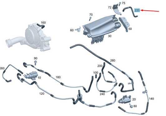 NEW MERCEDES-BENZ C W204 VACUUM LINE A6510703332 ORIGINAL