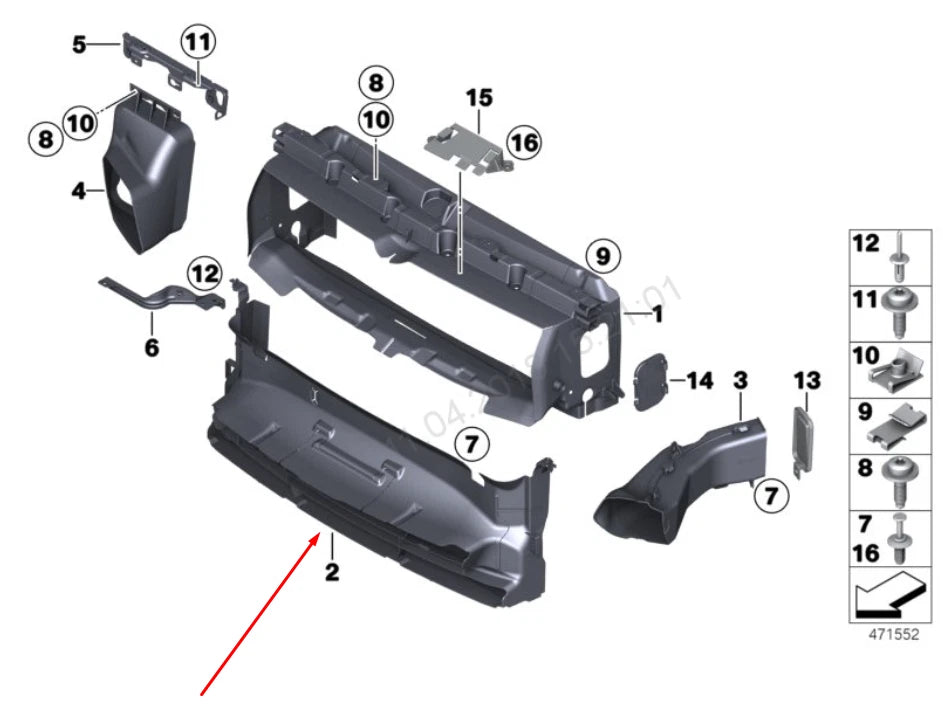 NEW BMW M2 F87 RADIATOR LOWER AIR DUCT 51748062165 8062165 2016 ORIGINAL