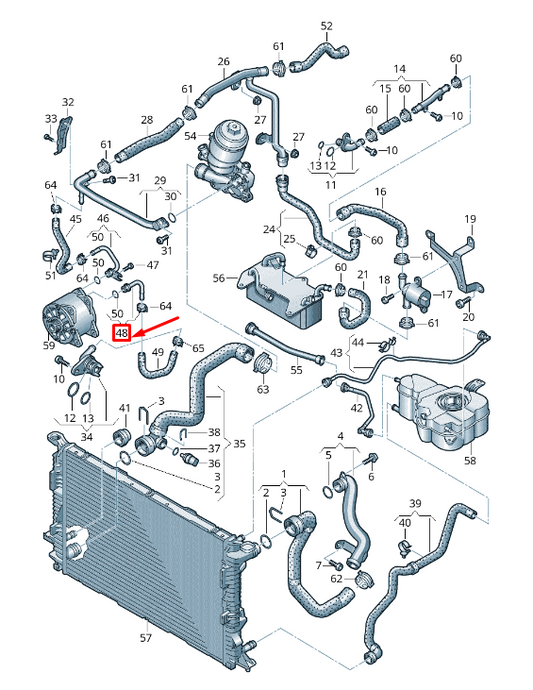 new audi q7 4l coolant hose connector 059121131j original