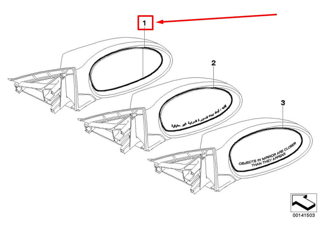 NEW BMW 1 COUPE E82 FRONT LEFT DOOR MIRROR GLASS 8046507 51168046507 ORIGINAL