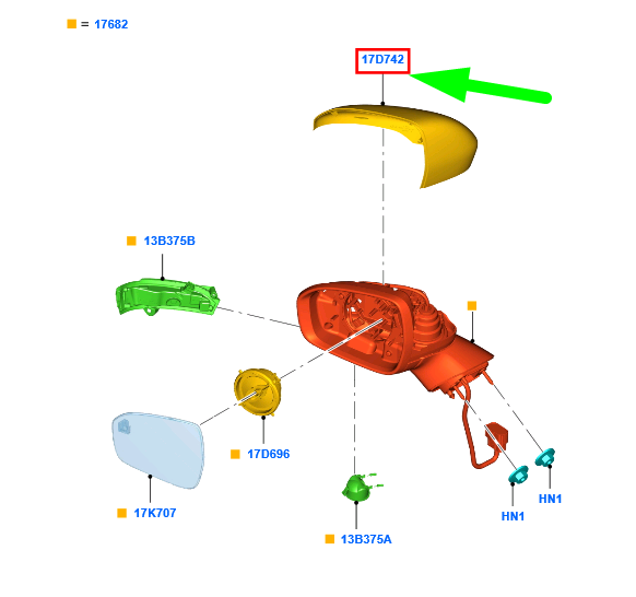 new ford mondeo mk5 front left door mirror housing cover 5324105 original