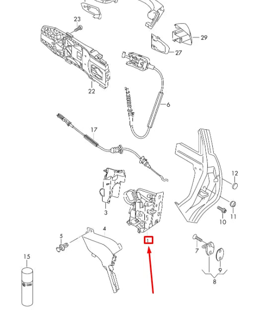 NEW VOLKSWAGEN GOLF 5G MK7 REAR LEFT DOOR LOCK 5K4839015AG ORIGINAL