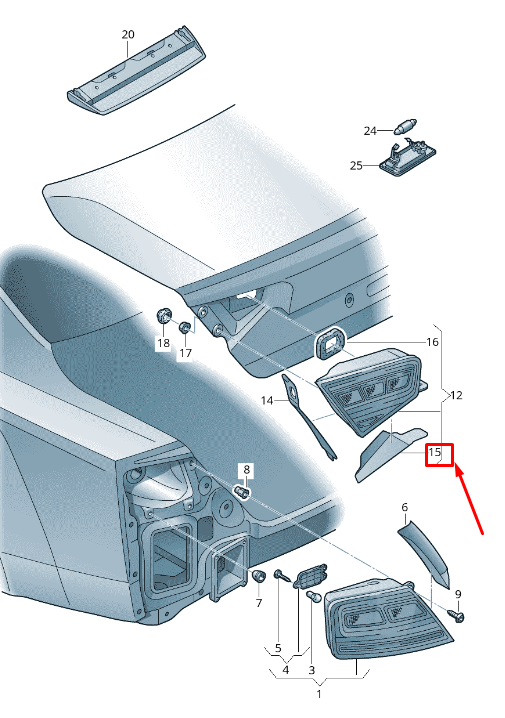 NEW AUDI A8 4H REAR LEFT LOWER TAIL LIGHT TRIM 4H0945255A ORIGINAL