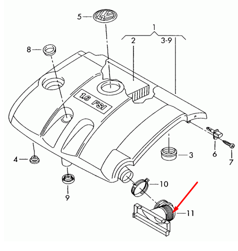 NEW VOLKSWAGEN TOURAN 1T AIR INTAKE TUBE 1K0129609A ORIGINAL