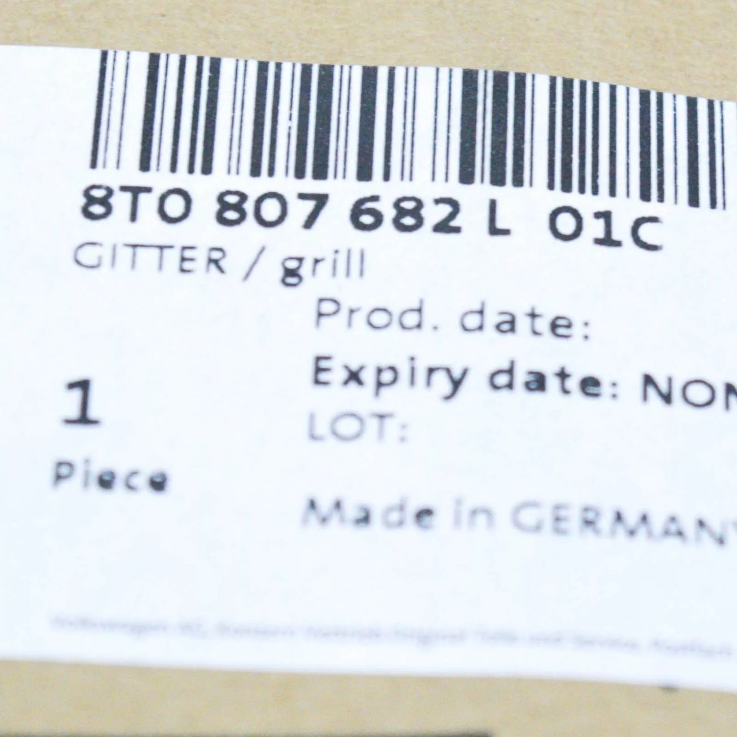 NEW AUDI A5 S5 8TA FRONT BUMPER RIGHT FOG LIGHT GRILLE 8T0807682L01C