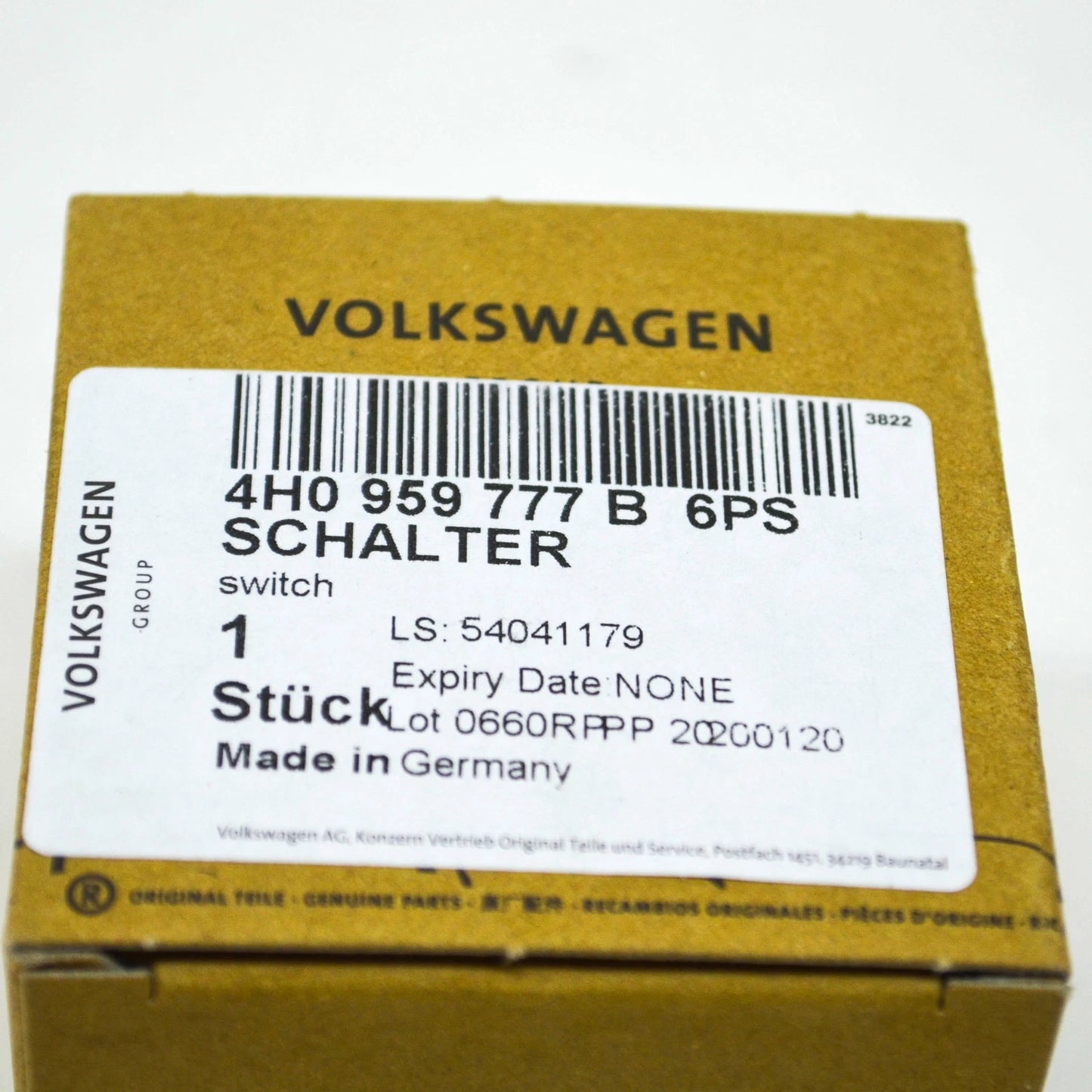 NEW AUDI A4 B9 FRONT LEFT SEAT LUMBAR CONTROL SWITCH 4H0959777B6PS