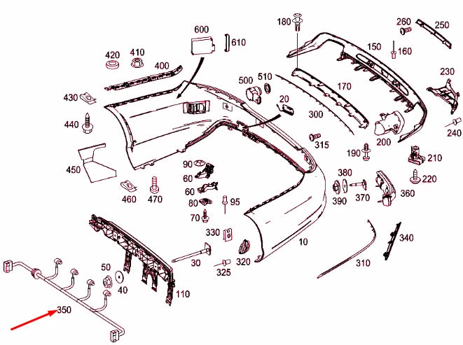 NEW MB CLS C218 REAR BUMPER ELECTRICAL WIRING HARNESS A2185404432 ORIGINAL