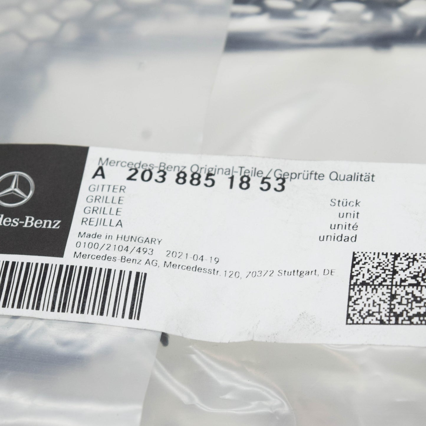 NEW MERCEDES-BENZ C W203 FRONT RIGHT AIR INLET GRILLE A2038851853 ORIGINAL