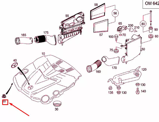 NEW MERCEDES-BENZ ML W164 ENGINE COVERING ELASTOMER BEARING A6420940785 ORIGINAL
