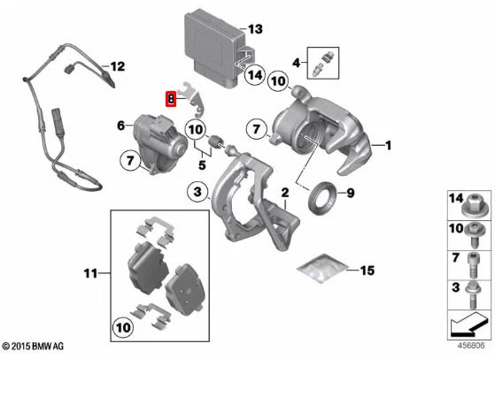 NEW BMW 5 F10 REAR WHEEL BRAKE CABLE RIGHT BRACKET 34216793044 ORIGINAL