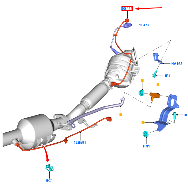 new ford focus c519 mk4 exhaust gas oxygen sensor jx61-9g444-fa 2492696 original