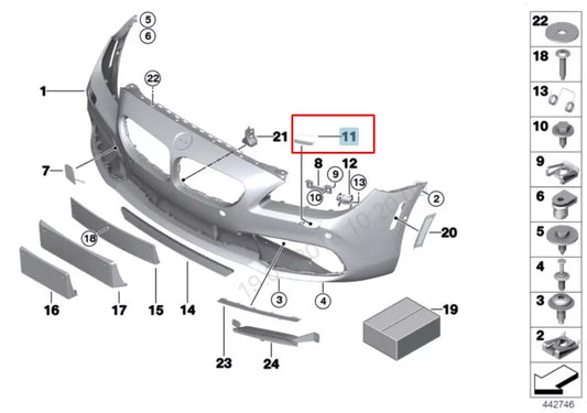 NEW BMW 6 F06 RIGHT HEADLIGHT WASHER COVER 51117409534 7409534 2016 ORIGINAL
