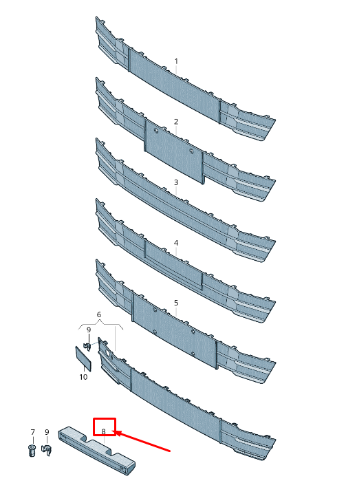 NEW AUDI A8 4N FRONT LICENSE PLATE BRACKET SHOCK ABSORBER 4N0807693 ORIGINAL