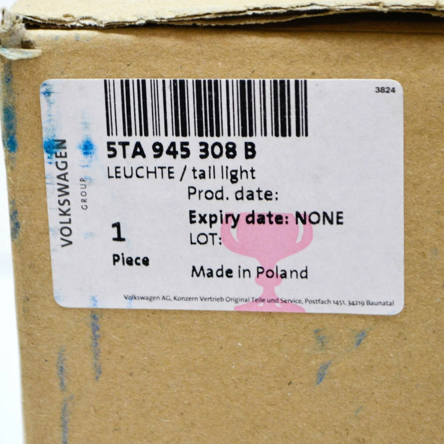 NEW VOLKSWAGEN TOURAN 5T REAR RIGHT TAILGATE TAILLIGHT LED 5TA945308B ORIGINAL