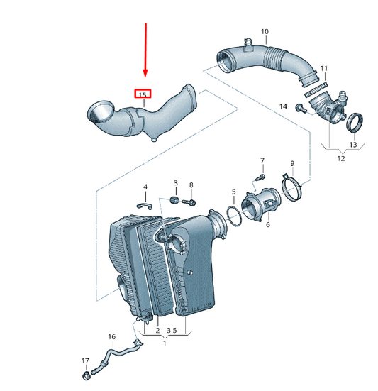 NEW VW TOUAREG 7P MK2 AIR PIPE 7P6129609B ORIGINAL