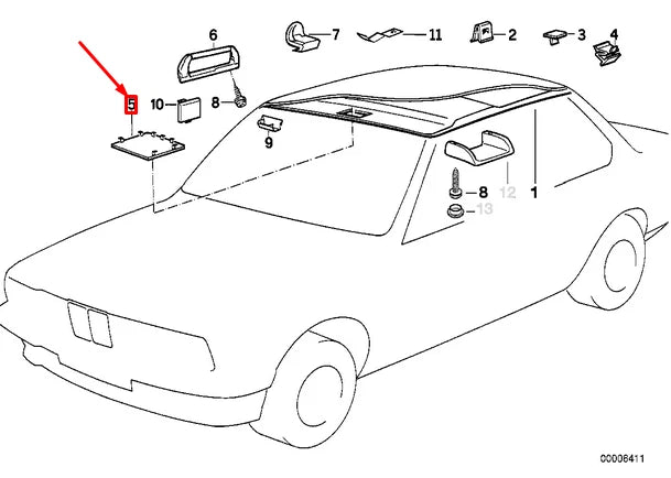 NEW BMW 7 E32 SLIDING ROOD MOTOR COVER 51448114569 8114569 ORIGINAL