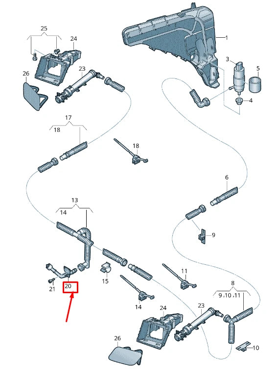 NEW AUDI Q7 4M FRONT HEADLIGHT WASHER NOZZLE 4M0955187 ORIGINAL