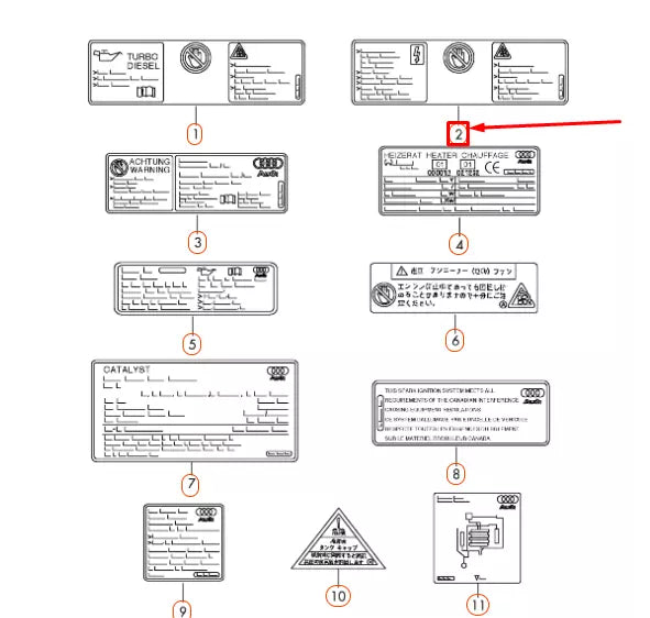 NEW AUDI A1 8X HIGH VOLTAGE SIGN LABEL 8K0010520A ORIGINAL