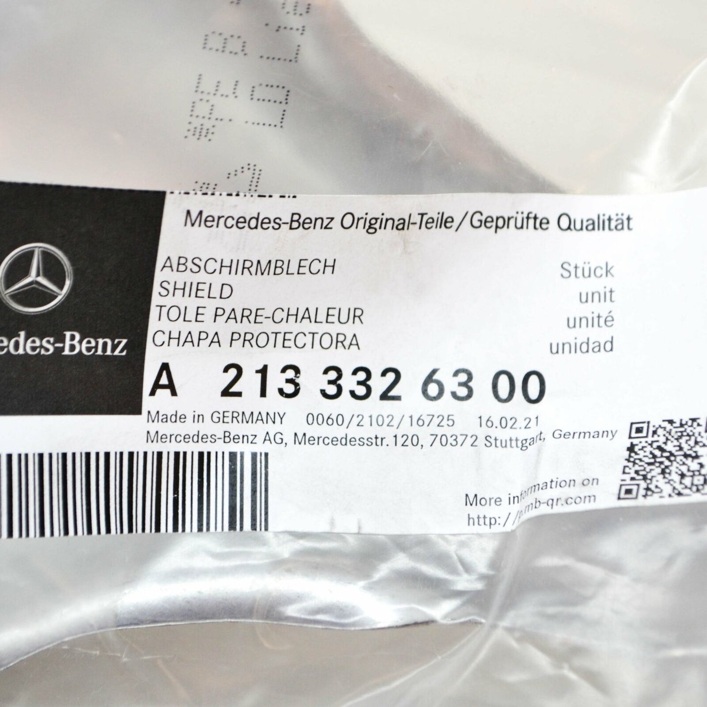 NEW MERCEDES-BENZ GLC COUPE C253 FRONT AXLE GEARBOX SCREEN A2133326300 ORIGINAL