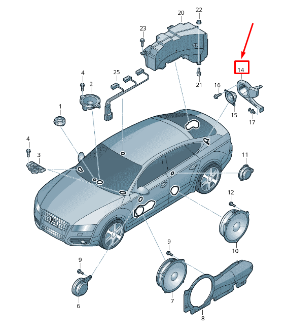 NEW AUDI A7 SPORTBACK 4G LEFT QUARTER PANEL SPEAKER BRACKET 4G8035243 ORIGINAL