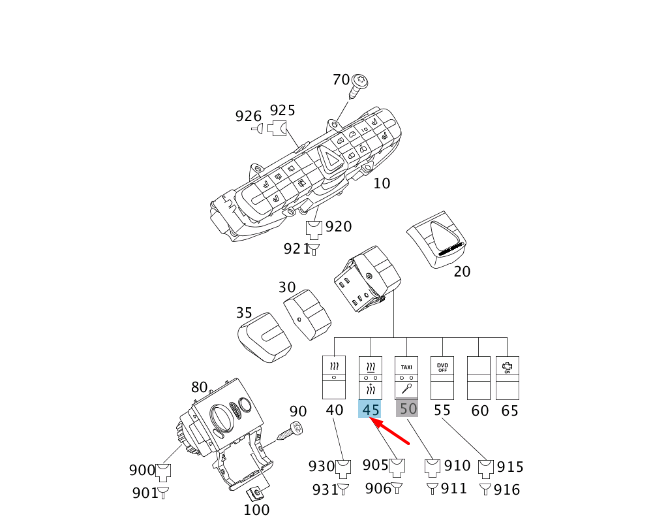 NEW MERCEDES-BENZ VITO W639 INDEPENDENT HEATING SWITCH A6395451907 ORIGINAL