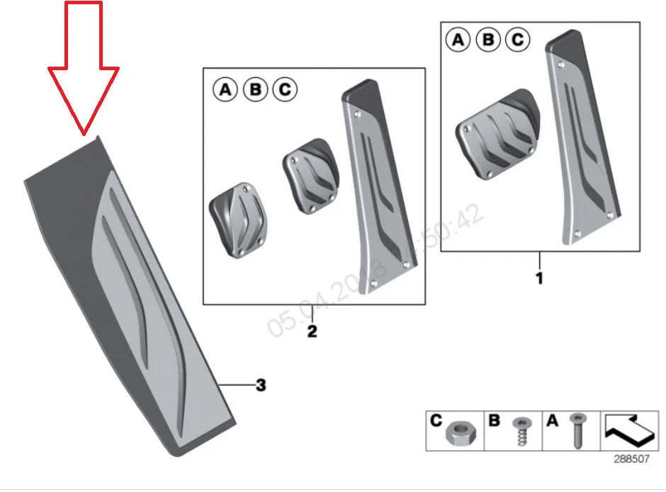NEW BMW 5 F10 FOOTREST M PERFORMANCE STAINLESS STEEL 51472280942 2015 ORIGINAL
