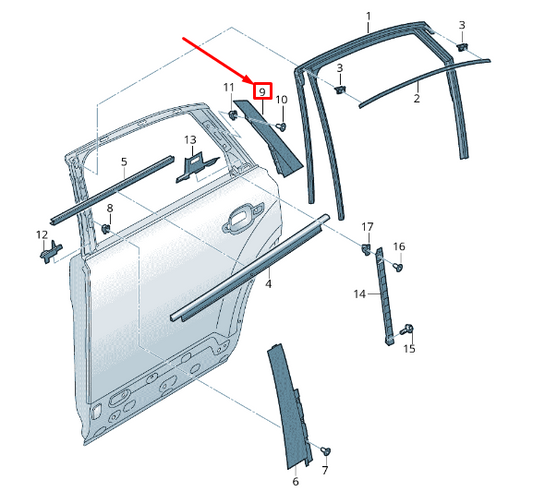 new audi q7 4m rear right door pillar c trim 4m0839904 original
