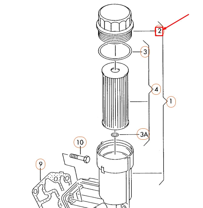 NEW AUDI A3 8L OIL FILTER COVER CAP 038115433 ORIGINAL