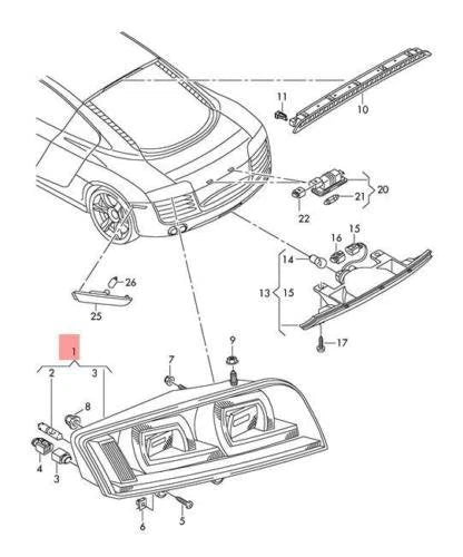 NEW AUDI R8 REAR RIGHT TAILLIGHT 420945096F ORIGINAL