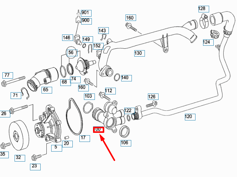 NEW MB SPRINTER W906 CYLINDER CRANKCASE RIGHT FITTING A2712001356 ORIGINAL