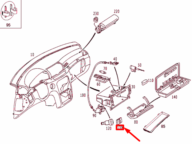 NEW MERCEDES-BENZ S W220 KEY BLOCK CAP LHD A22068903301270 ORIGINAL