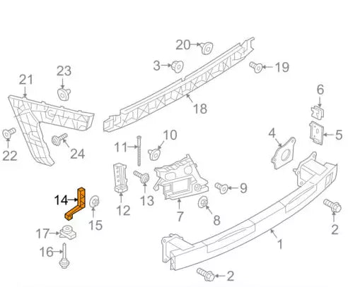 NEW AUDI A7 4G REAR LEFT SIDE BUMPER MOUNTING STRAP 4G8807329 ORIGINAL