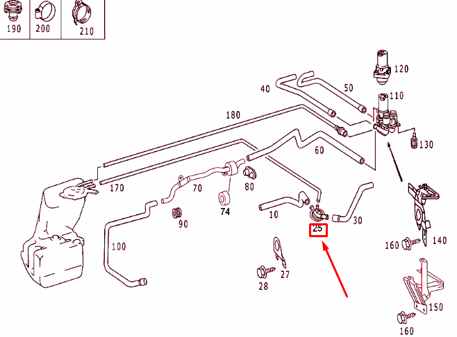 NEW MERCEDES-BENZ S W220 HVAC HEATER HOSE CONNECTOR A2208320115 ORIGINAL