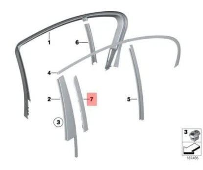 NEW BMW 7 F01 REAR RIGHT DOOR INNER INTERIOR TRIM 51359141422 9141422 ORIGINAL